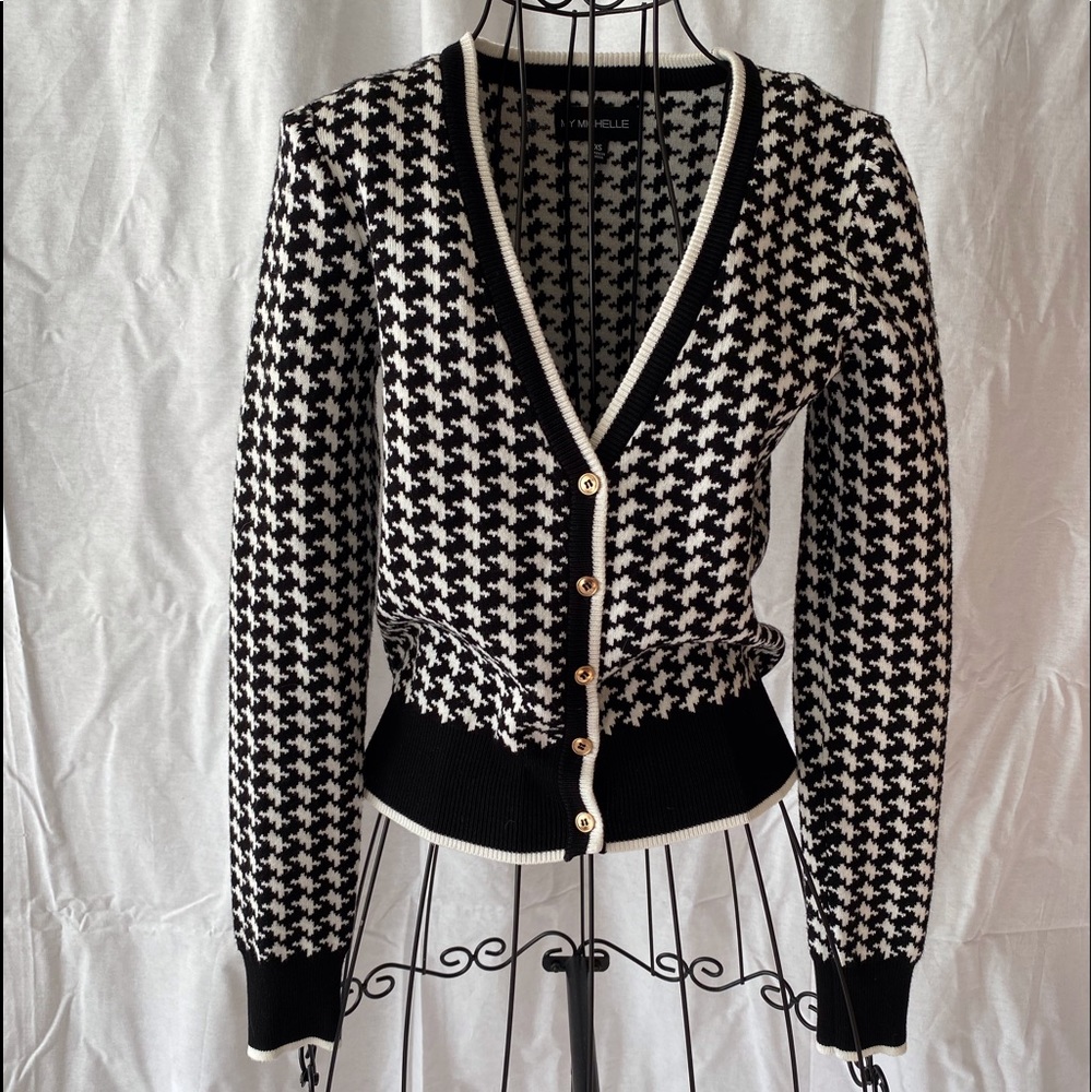My Michelle black and white sweater